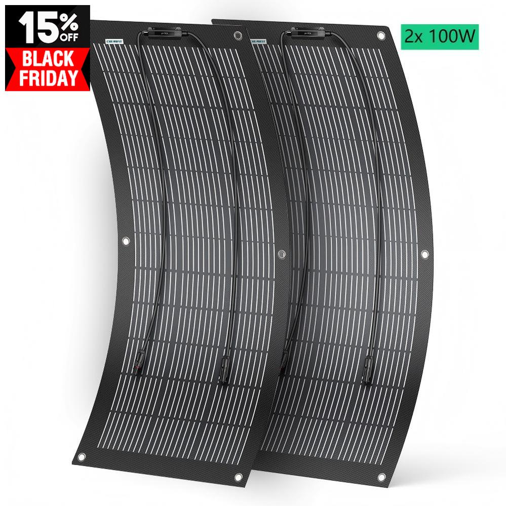 Flexible Solarpanel 100W / 200W für Camping Wohnmobil Wohnwagen Solaranlage Van Boote