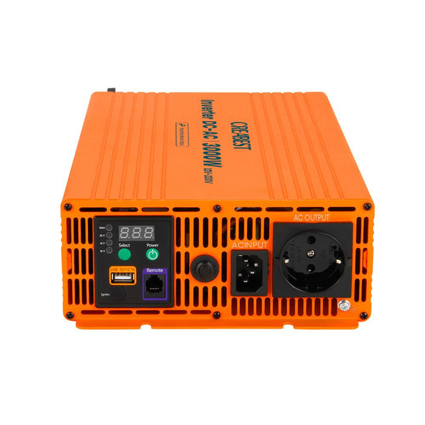 3000W Wechselrichter 12V Auf 230V - Mit LCD Display, Fernbedienung & USB-Anschlüssen