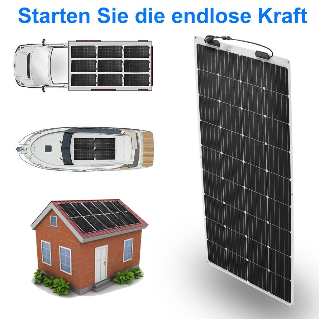 Solarpanel Flexibel 100W per Camping, Wohnmobil, Wohnwagen, Boot