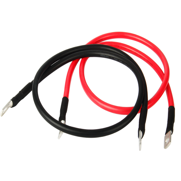 Batterie-Wechselrichterkabel für Solar, Wohnmobil, Auto, Boot, 4 AWG, 80 cm, Kabelschuhe M8, reines Kupfer, 1 Rot + 1 Schwarz.