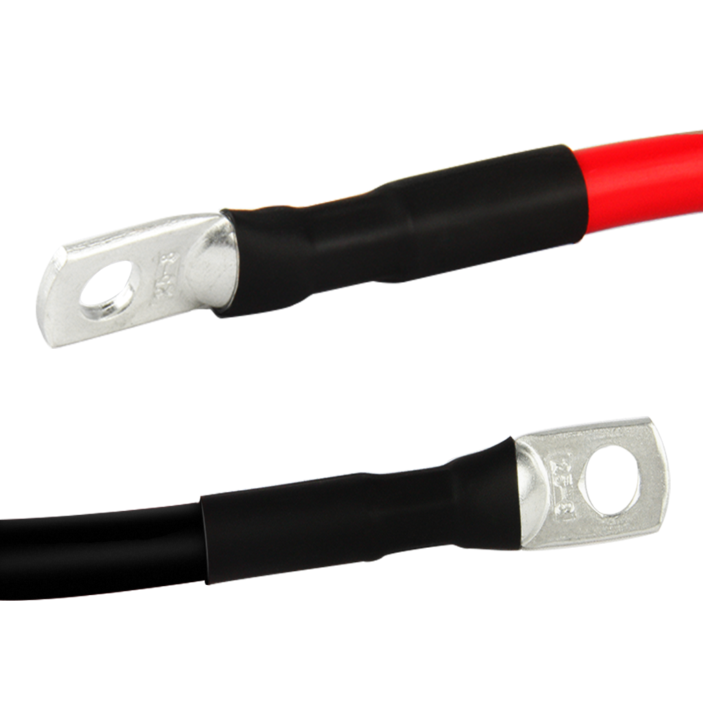 2AWG 35mm2 Batterie Anschluss Kabel Rot und Schwarz Kupfer Draht mit Lugs  für UPS,Inverter, batterie