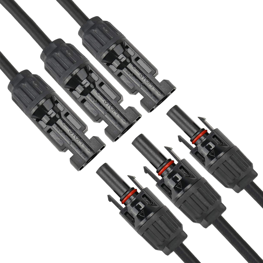 MC4-Stecker Solarkabel Y-Splitter-Solarmodulkabel Stecker und Buchse FMMM Solarpanel Photovoltaik Y-Abzweigstecker 1 Paar