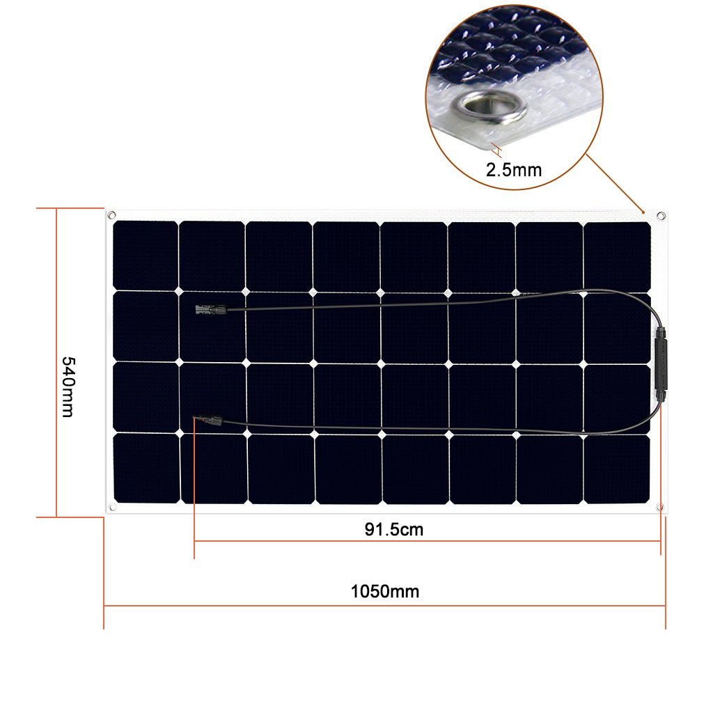 Creabest Flexible Solar Panel 100W per Camping, Wohnmobil, Wohnwagen, Boot