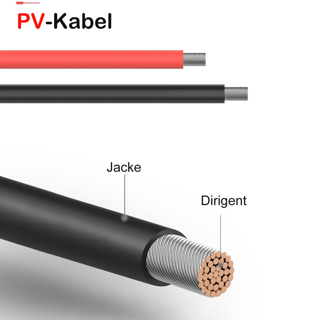 Creabest 6mm² Solarmodule Verbindungskabel, 10 AWG Solar Panel Verläng –  CREABEST-DE