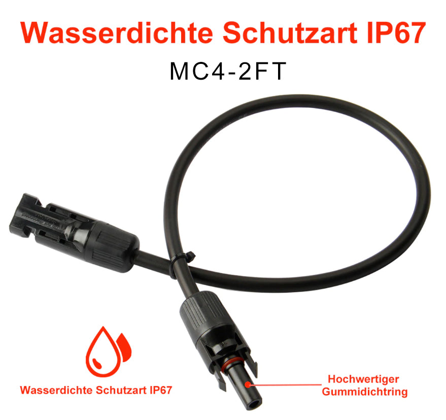 Creabest Solarkabel MC4-Stecker 10AWG (6 mm²) Verkabelung Verlängerungskabel(eins)  Solarbatterie  Camping RV Boot Strom Versorgung