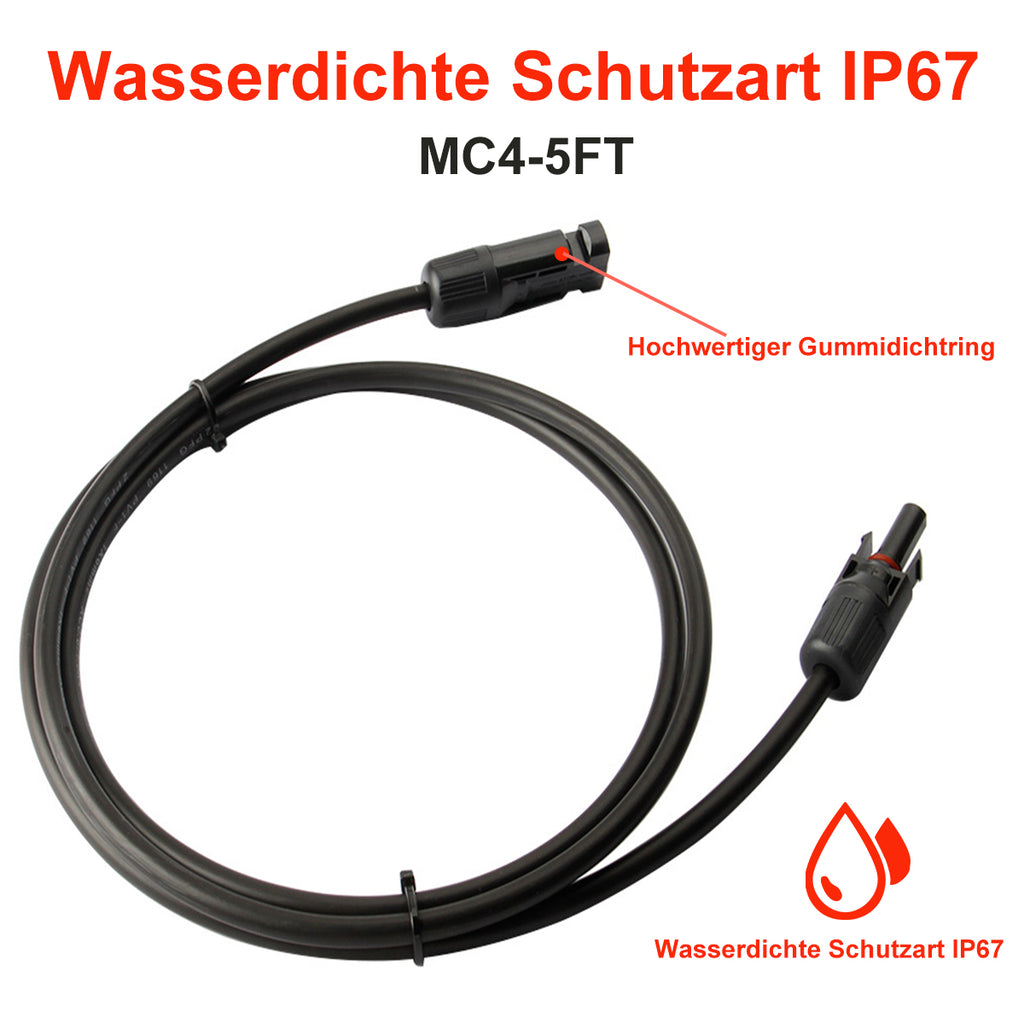 Creabest Solarkabel MC4-Stecker 10AWG (6 mm²) Verkabelung