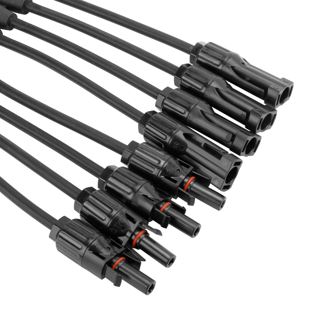 MC4 Stecker Solar Kabel Y Verteiler Solarstecker Photovoltaik Steckverbinder für Solarpanel (1 Paar M/FFFF and F/MMMM)