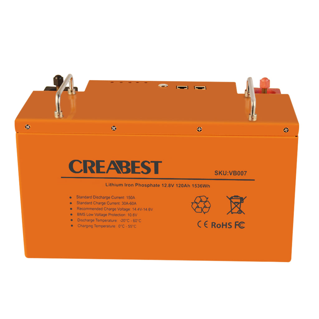 LiFePO4 Batterie/Akku 120Ah 12,8V für Wohnmobil Wohnwagen Camping Boot Off-Grid Mit Bluetooth & APP