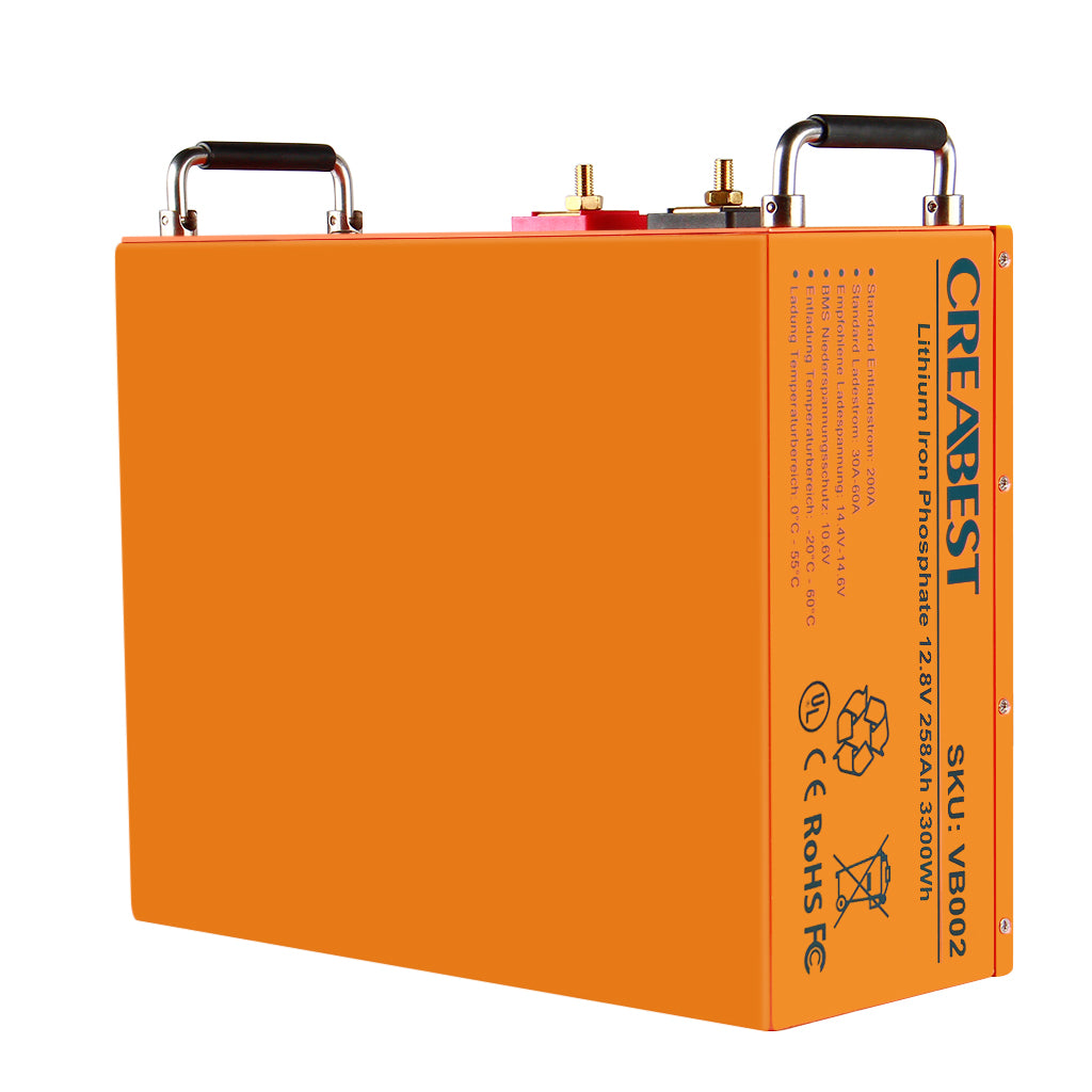 LiFePO4 Batterie/Akku 258Ah 12,8V für Wohnmobil Wohnwagen Camping Boot Schiff Womo