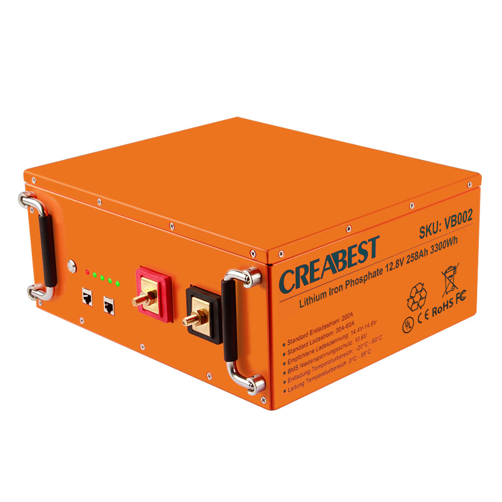 LiFePO4 Batterie/Akku 258Ah 12,8V für Wohnmobil Wohnwagen Camping Boot Schiff Womo