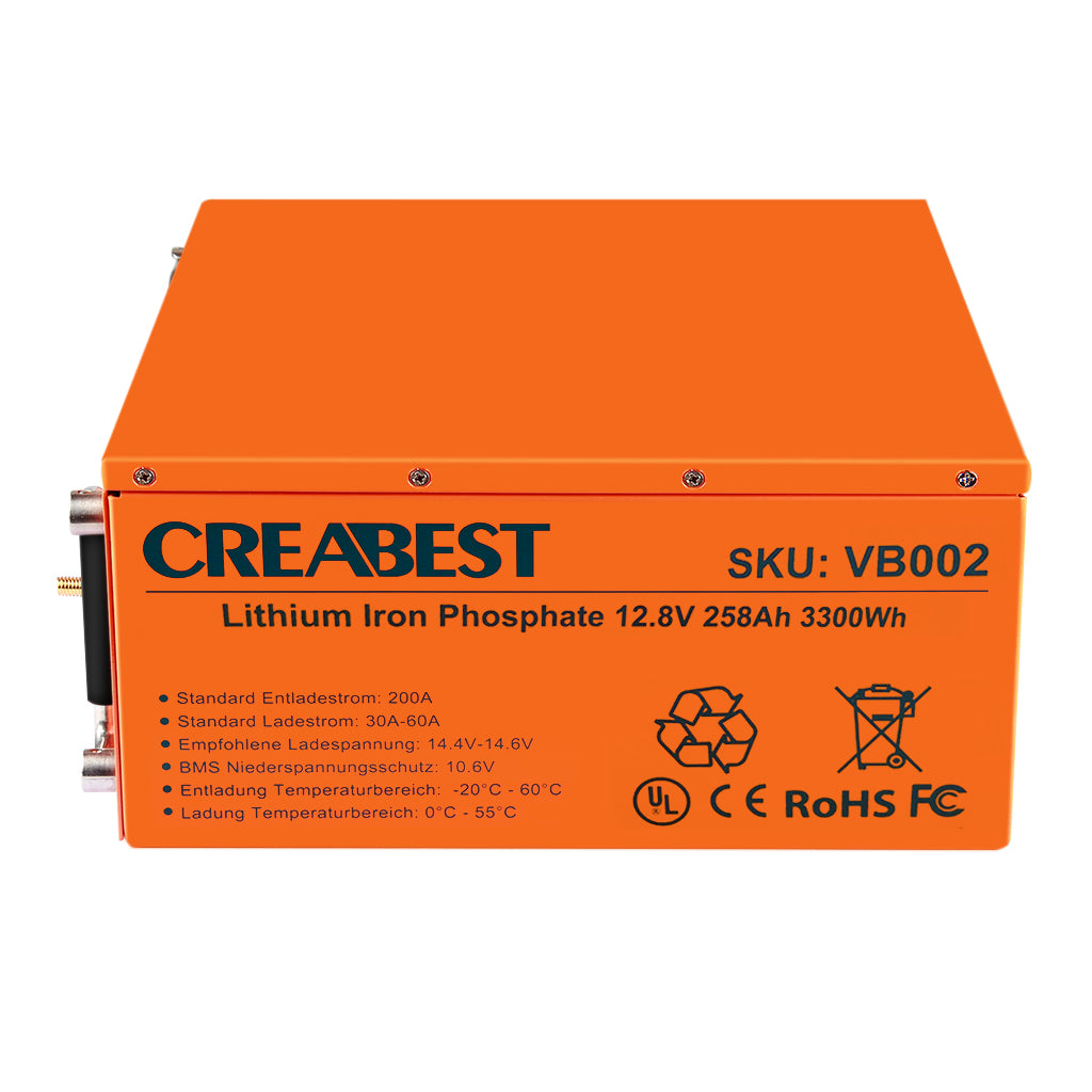 LiFePO4 Batterie/Akku 258Ah 12,8V für Wohnmobil Wohnwagen Camping Boot Schiff Womo