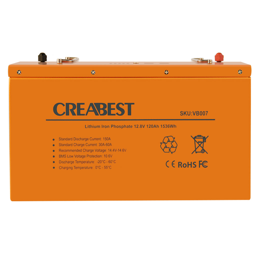 LiFePO4 Batterie/Akku 120Ah 12,8V für Wohnmobil Wohnwagen Camping Boot Off-Grid Mit Bluetooth & APP