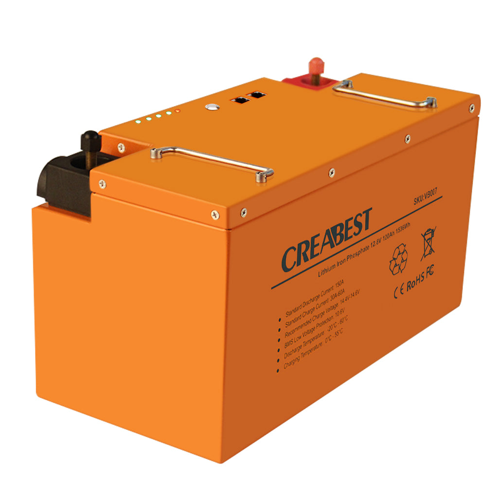 LiFePO4 Batterie/Akku 120Ah 12,8V für Wohnmobil Wohnwagen Camping Boot Off-Grid Mit Bluetooth & APP