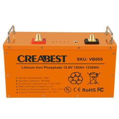 LiFePO4 Batterie/AKKU 120Ah 12,8V für Wohnmobil Wohnwagen Camping Boot lithium eisenphosphat