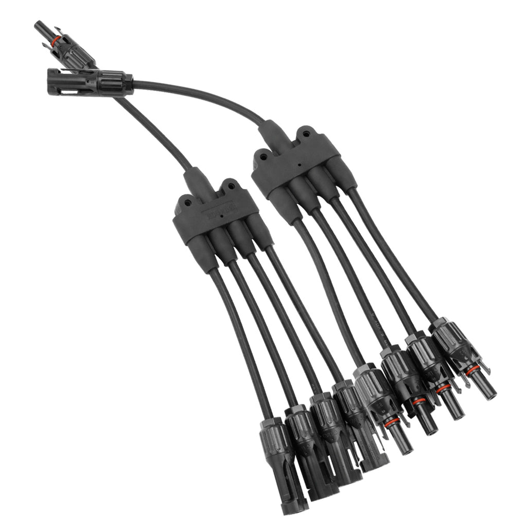 MC4 Stecker Solar Kabel Y Verteiler Solarstecker Photovoltaik Steckverbinder für Solarpanel (1 Paar M/FFFF and F/MMMM)